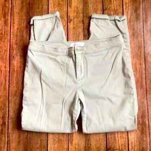 Lila Ryan Soft Green Brushed Cotton Blend Stretch Tapered Pants S…